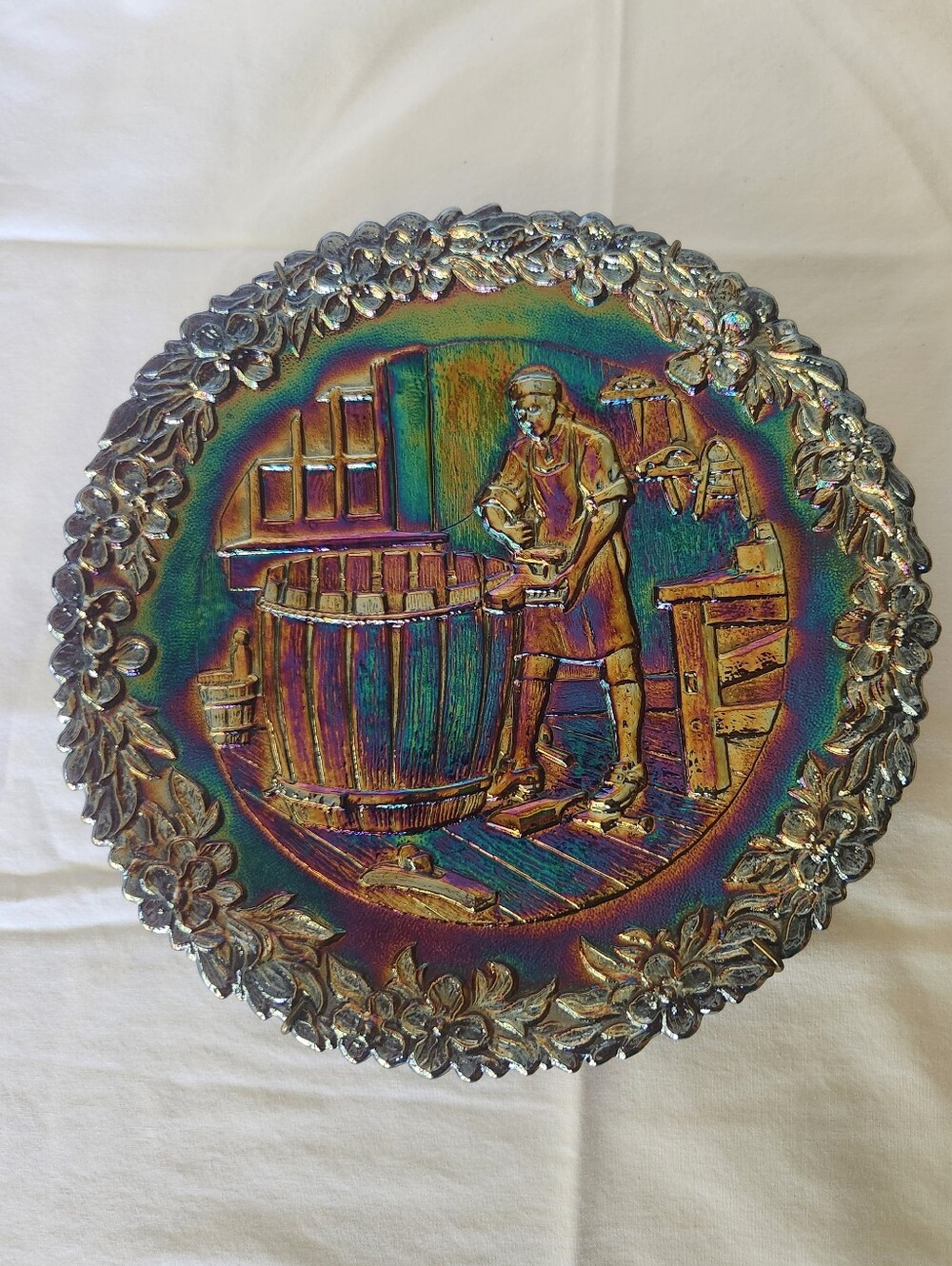 Fenton Amethyst Carnival Glass Plate #5 Vintage Collectible
